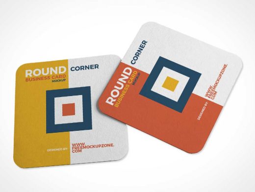 Recycled Paper Drink Coasters PSD Mockup