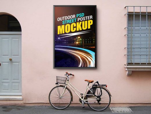 Roadside Street Poster PSD Mockup