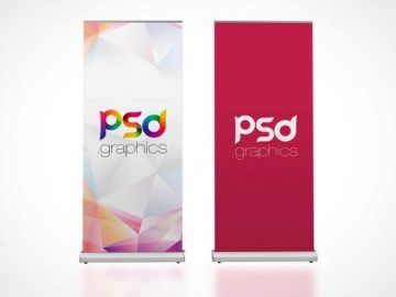Rollup Trade Show Banner Flag PSD Mockup