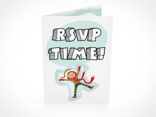 RSVP Card Front Cover Looking Down PSD Mockup