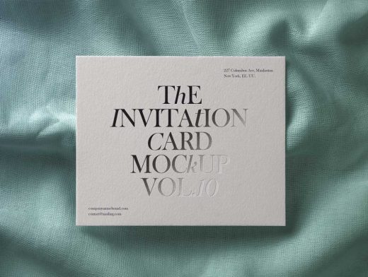 RSVP Invitation Card Front PSD Mockup