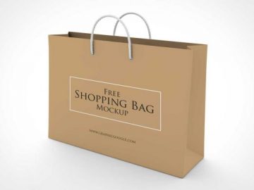 Shopping Bag & Carry Handles Store Branding PSD Mockup