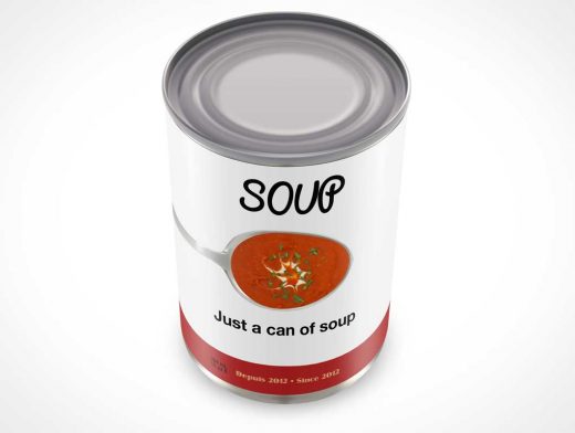Soup Can Product Shot PSD Mockup