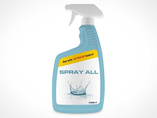 Spray Pump Bottle PSD Mockup For Cleaning Products