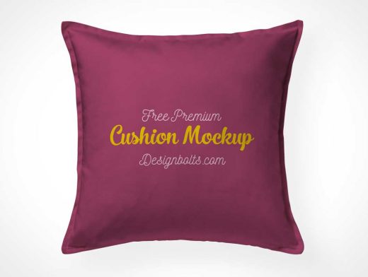 Square Throw Pillow Cushion Cover PSD Mockup