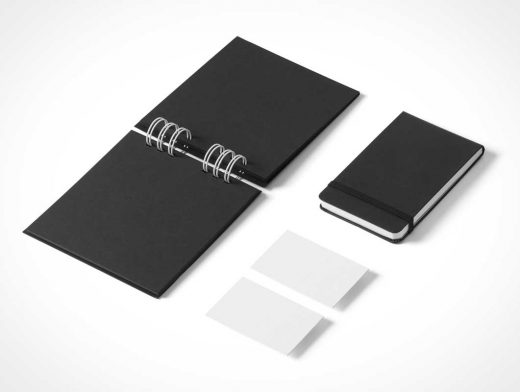 Stationery Branding PSD Mockup With Pocket Notebook