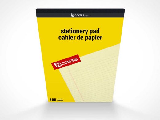 Stationery Pad 100 Sheets Front Cover PSD Mockup