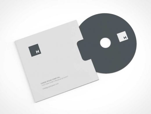 Stationery PSD Mockup With CD and Sleeve