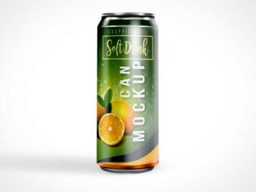 Stretched Soda Energy Drink Can PSD Mockup