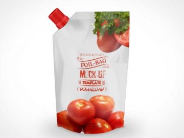 Download Free Tomato Ketchup Foil Pouch Mockup | Oceanmockups