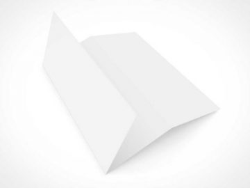 Tri Fold Brochure Partially Folded PSD Mockup