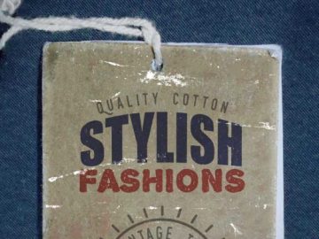 Vintage Label Tag With String PSD Mockup For Clothing