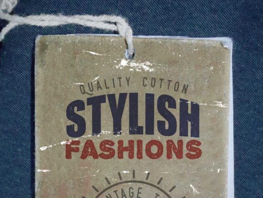 Vintage Label Tag With String PSD Mockup For Clothing