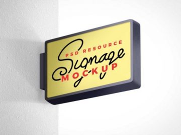 Wall Mounted Boutique Store Signage PSD Mockup